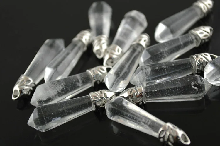 

Natural Transparency Crystal Pointed Shape Pendant Fit For Earrings and Necklace Making 10pc/lot