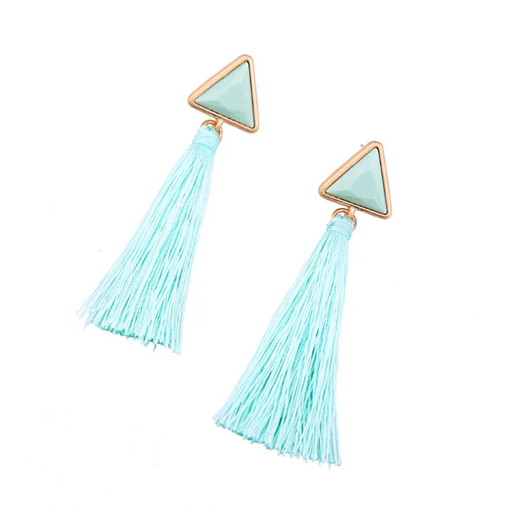 AB-ed00622b/TRACYSGER/ female geometric triangle tassel earrings | Украшения и аксессуары