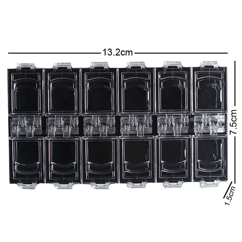 Новинка 12 чеков пустые украшения для дизайна ногтей чехол хранения коробка