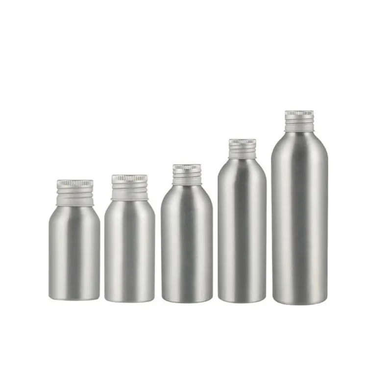 24pcs 30mlSilver Aluminum Bottle With Screw Cap 250mlMetal Storage Cosmetic Package Container For Essential Oil Perfume Spa - купить по