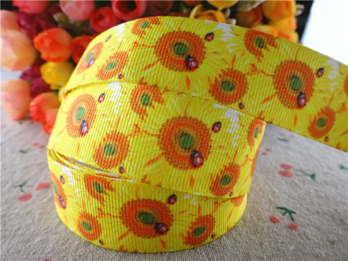 9 18092726, мм " 25 мм 5 ярдов с цветочным принтом grosgrain ленты DIY банты на голову материалы ручной работы - Цвет: 9