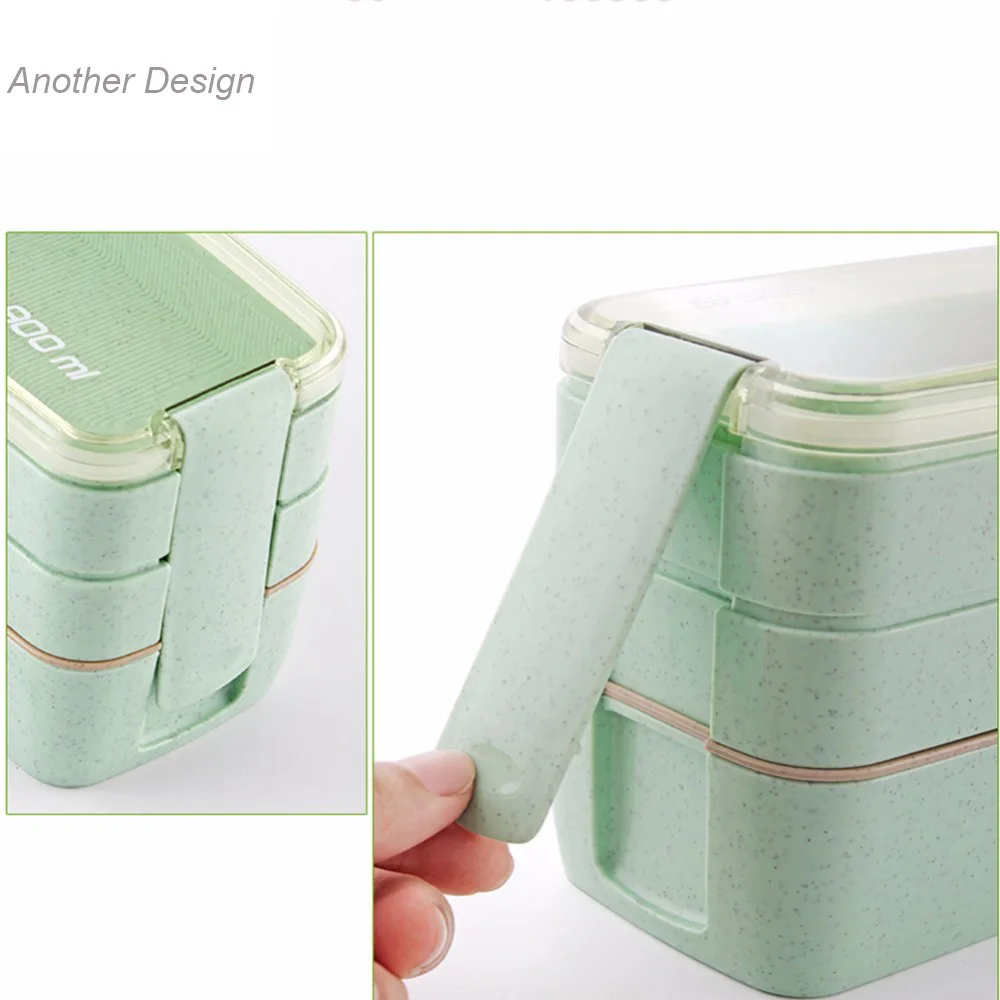 900ml Japan Style Lunch box 3 layers bento dinnerware sets seperate Food Container Microwave safe fruit salad | Дом и сад