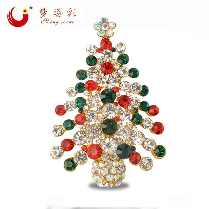 Женская Брошь в виде рождественской елки с кристаллами|christmas tree brooch pin|pins for womenbrooch