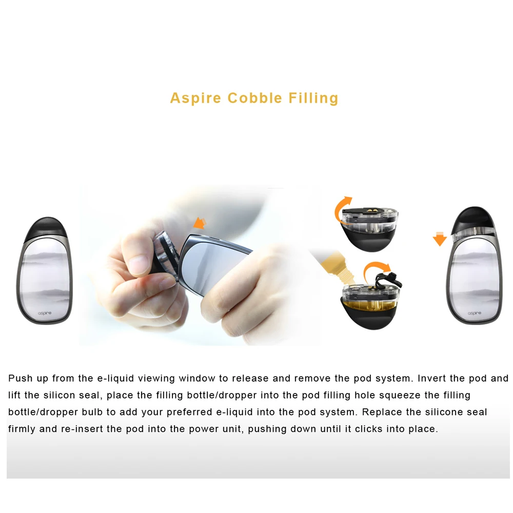 Бесплатный подарок оригинал Aspire cobble pod kit новейший aspire aio vape system с батареей 700 мАч 1 8
