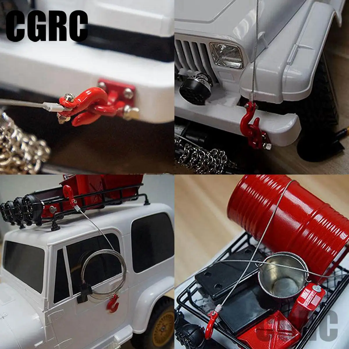 RC автомобильный Декор СТАЛЬНАЯ ВЕРЕВКА с красным металлическим бампером