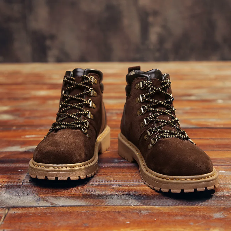 Men's retro straps Martin boots England artificial leather desert outdoor tooling men's shoes training military | Обувь