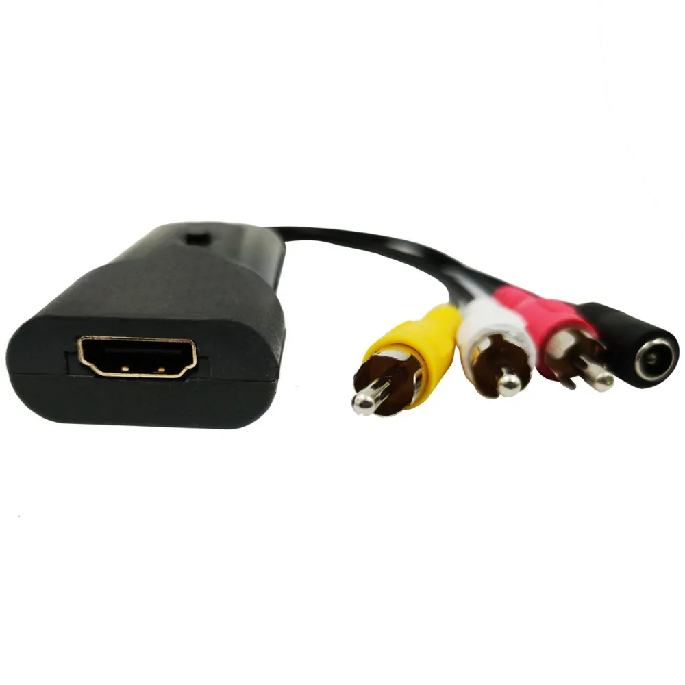 Адаптер HDMI в AV мини преобразователь видео HD RCA AV/CVSB L/R 1080P HDMI2AV поддержка вывода NTSC