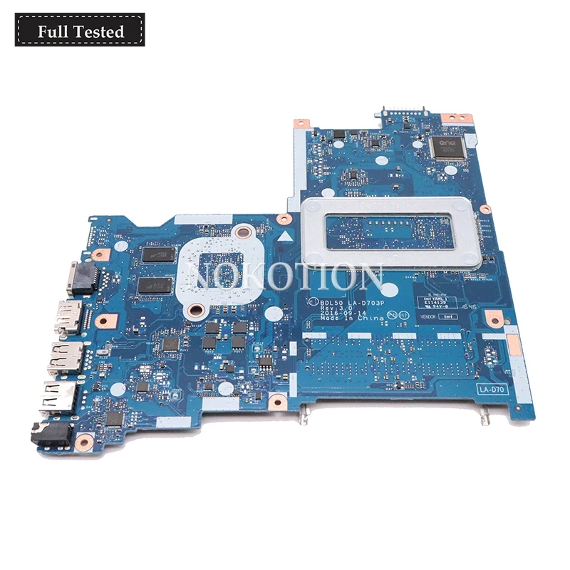 NOKOTION 854940-601 854940-001 BDL50 LA-D703P для hp 15-AY 15-BD 15-AC материнская плата для ноутбука SR244 I3-5005U процессор графика