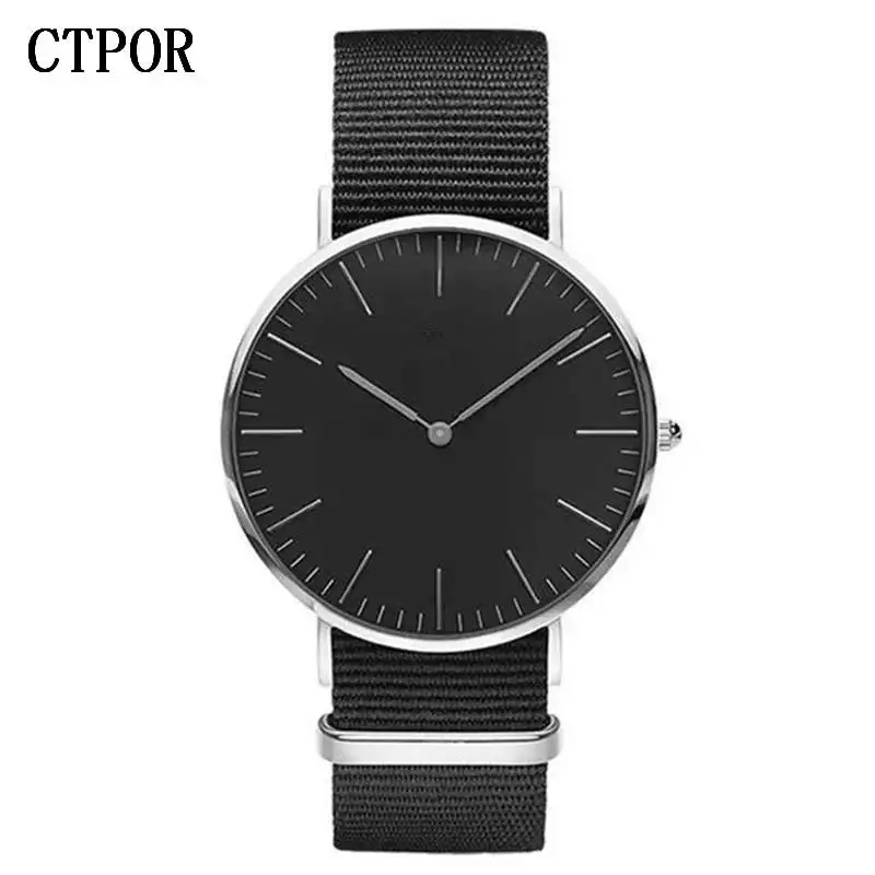 CTPOR Топ мужские часы модные трендовые мужские наручные часы ремешок нейлон Красный Синий Черный Мужские часы Роскошные без логотипа дизайн женские часы бренд