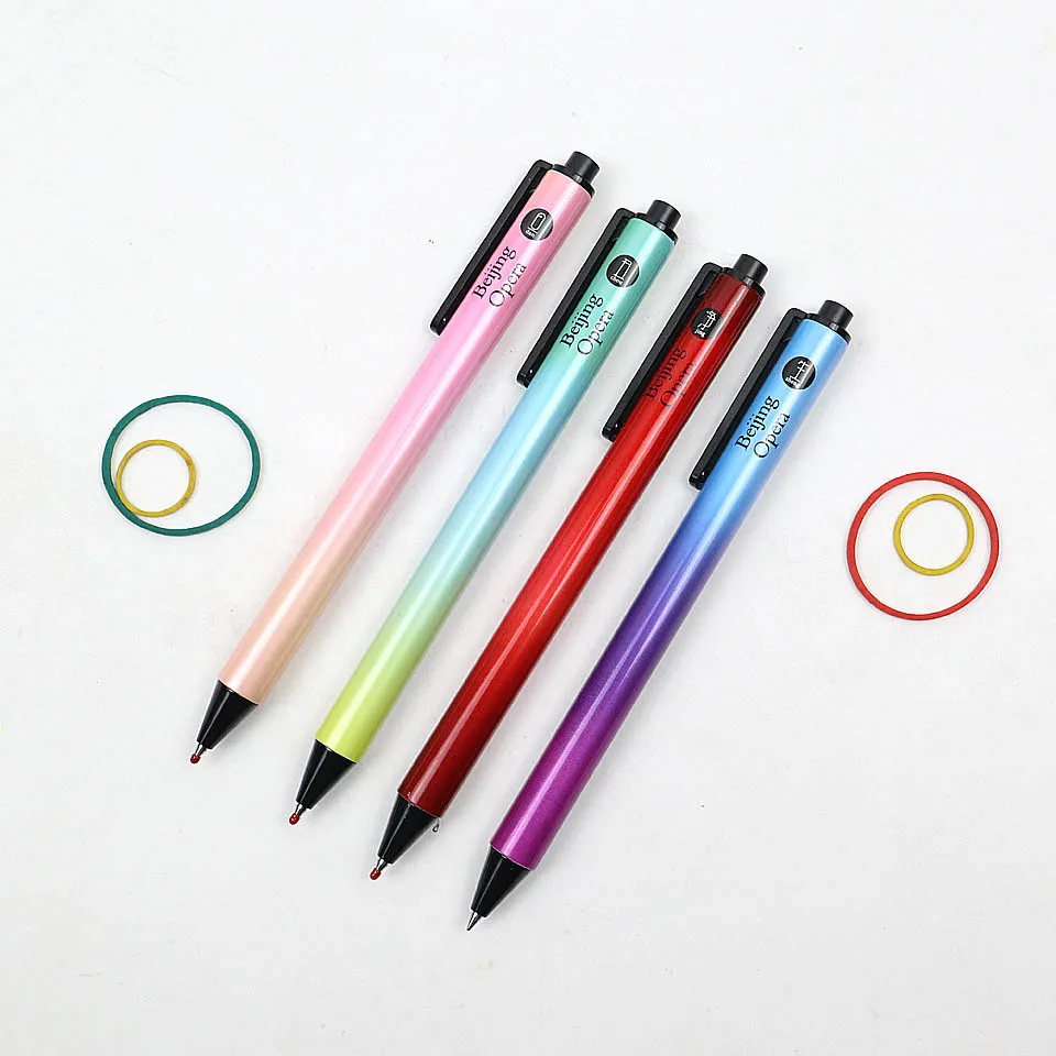 4pcs Solid color 4 шт./лот M& G Новая цветная креативная Пекинская опера, гелевая ручка, 0,5 мм, черные и синие чернила, милая нейтральная ручка, офисные канцелярские принадлежности, подарок - Цвет: 4pcs Solid color