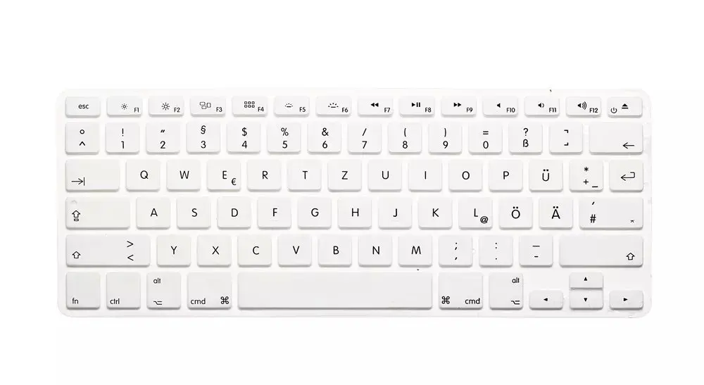 White Американская раскладка немецких букв, защита клавиатуры для Macbook Air Pro retina 1" 15" 1", чехлы для ноутбуков Mac book 13 15 QWERTZ - Цвет: White
