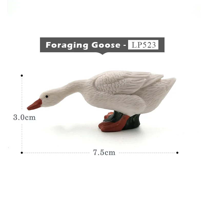 Foraging Goose Милый цыпленок утка гусь фигурка ферма игрушки пластиковые животные модель подарок для детей украшения дома аксессуары ПВХ ремесла статуя - Цвет: Foraging Goose