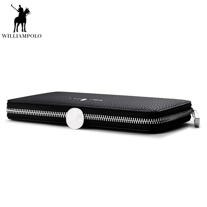 Williampolo новые туфли из натуральной кожи Для мужчин длинный кошелек Известный