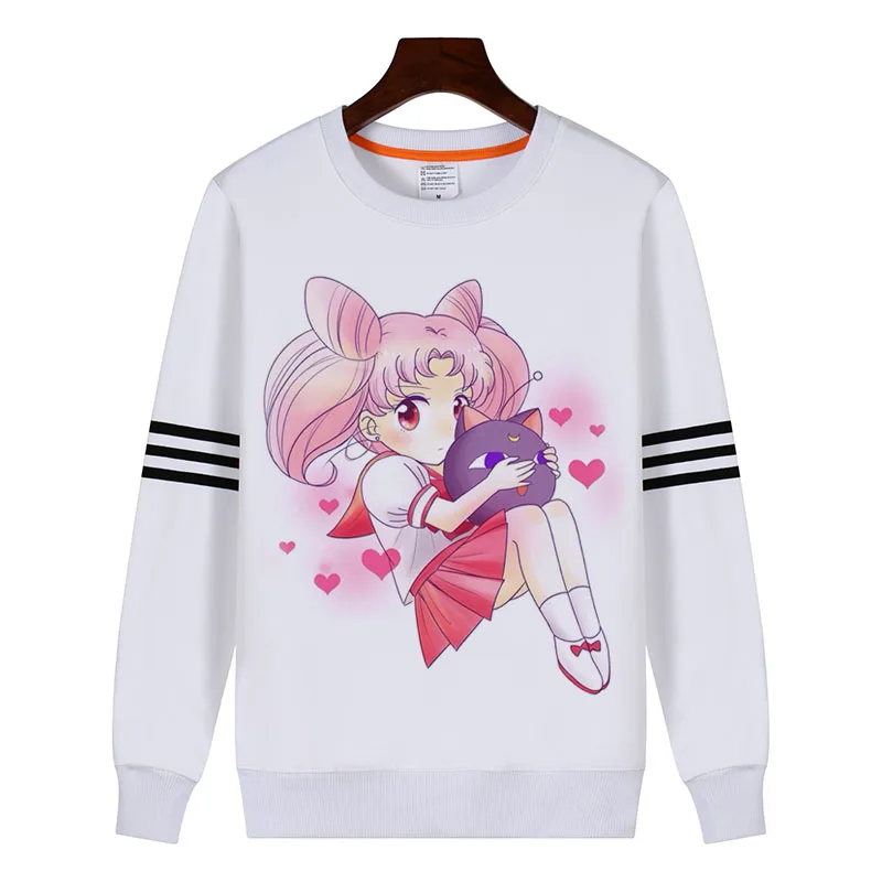 Harajuku Сейлор толстовка с Луной 3d цифровой печатный Свитшот толстовки camisa пуловер