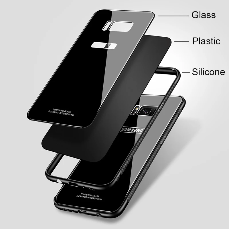 Чехол MAKAVO из закаленного стекла для Samsung Galaxy S8 Plus Note 8 Роскошный Гибридный чехол