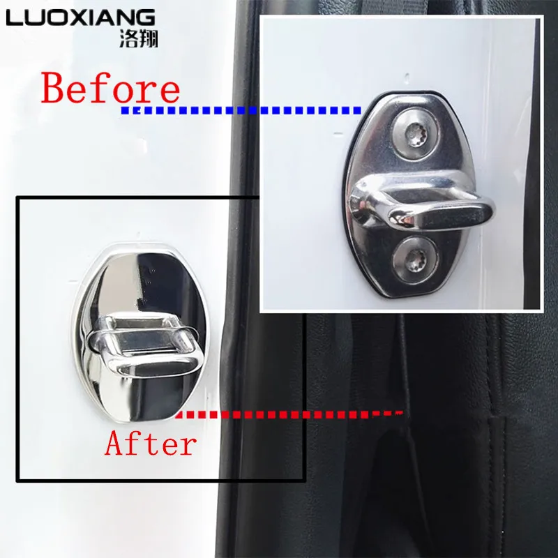 Car Door Lock Decoration Stainless Steel Cover case for Octavia 2 A5 A7 Superb Fabia Yeti Rapid Spaceback accessories | Автомобили и