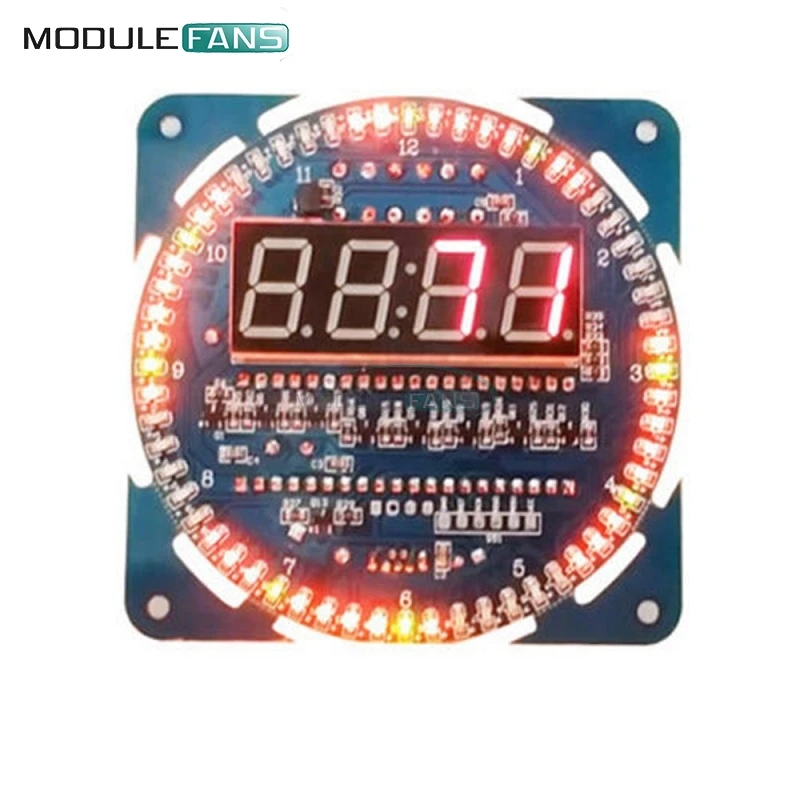 Assemb светодиодный DS1302 вращающийся электронные цифровые часы набор для