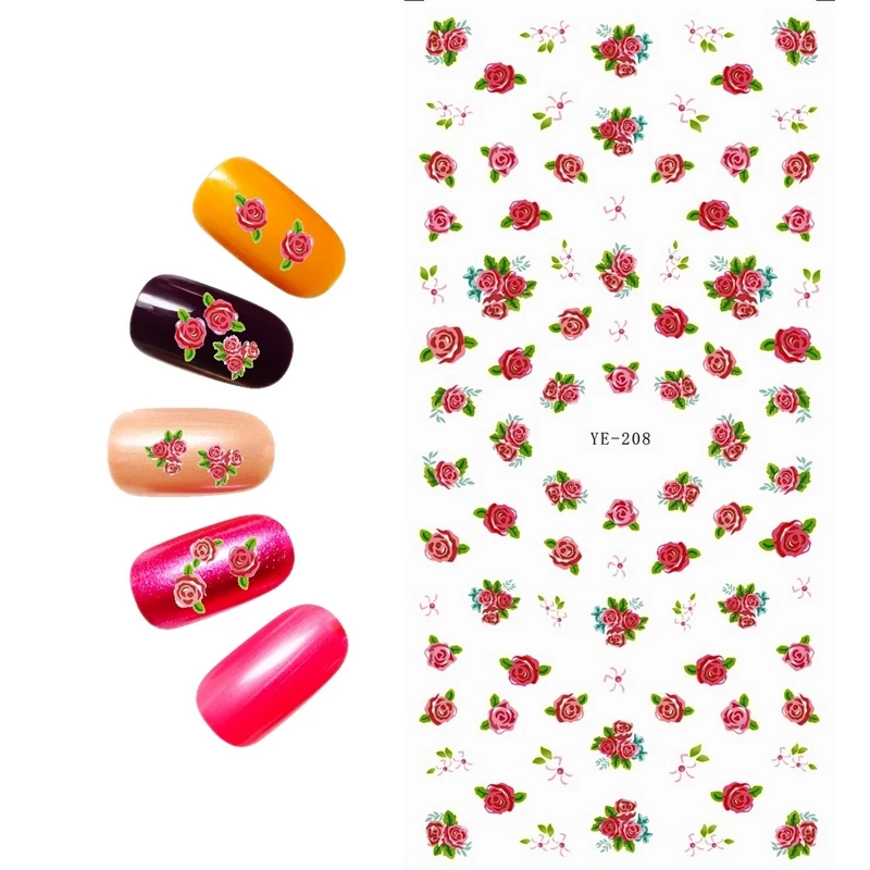 

UPRETTEGO NAIL ART BEAUTY WATER DECAL SLIDER NAIL STICKER CARTOON BLACK LACE FLOWER CHAIN GHOST PUMKIN YE208-213