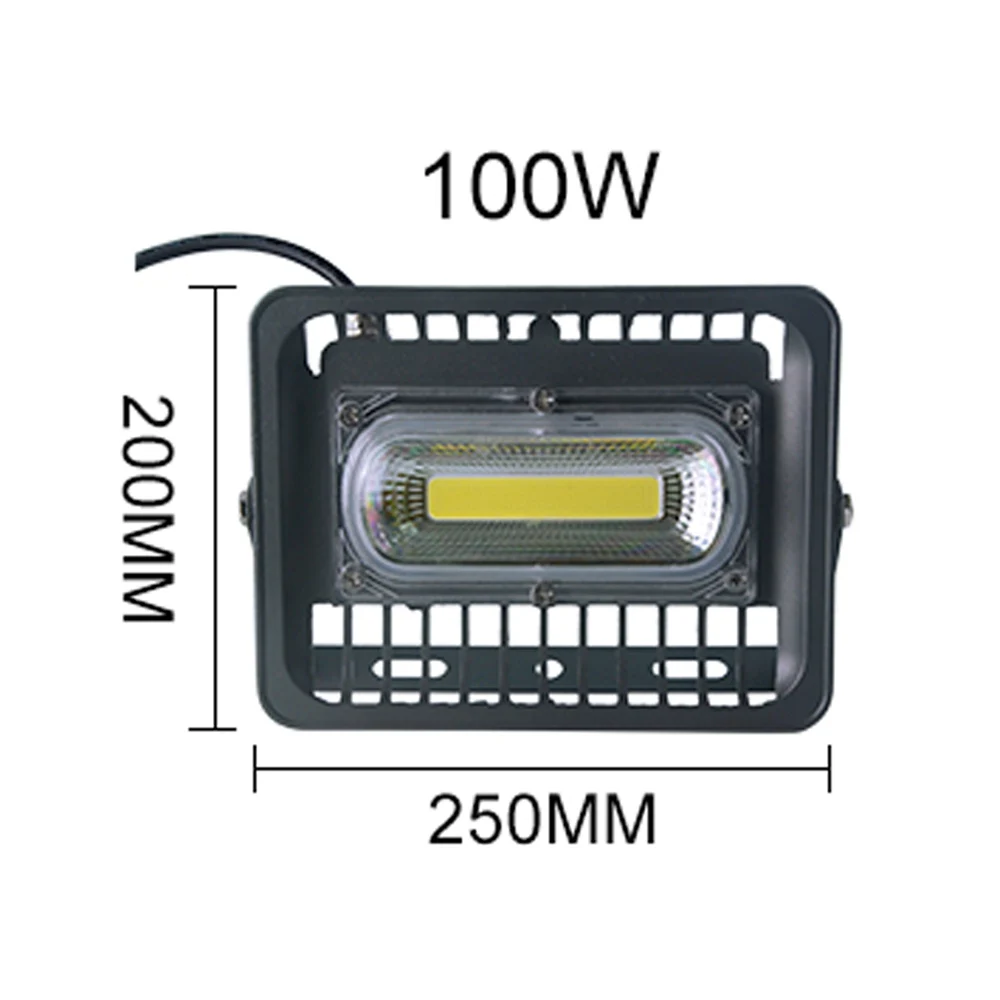 100W Floodlight Светодиодный прожектор светильник 30 Вт 50 Вт 70 Вт 100 Вт светодиодный COB чип на открытом воздухе Точечный светильник Потолочные Светильник 220V 110V IP65 Водонепроницаемый для изготовления квадратных заготовок сад настенный светильник - Испускаемый цвет: 100W Floodlight