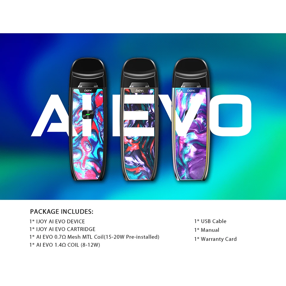 Электронная сигарета IJOY AI EVO Kit вейп 1100 мАч 20 Вт с картриджем 2 8 мл стартовый набор