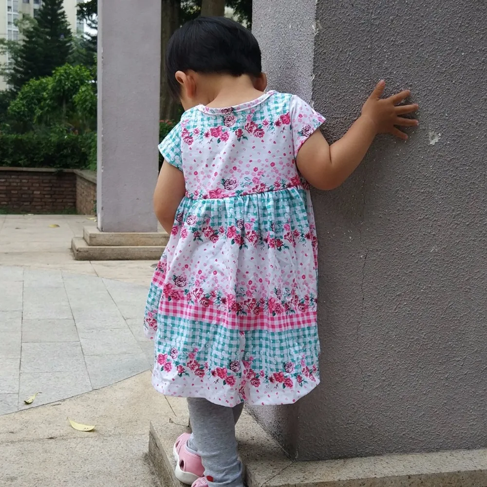 Plaid Flower Girls Dress Elegant Summer Unicorn Costume For Kids Clothing 2018Children Dresses Party Wedding | Детская одежда и