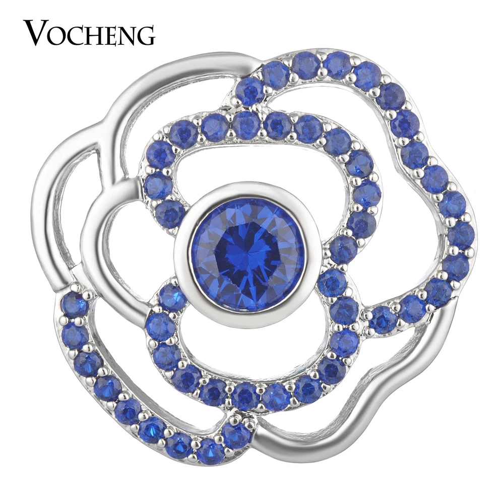 CZ Stone Luxury Vocheng Ginger взаимозаменяемая Кнопка Rose Flower 4 цвета 18 мм латунный материал