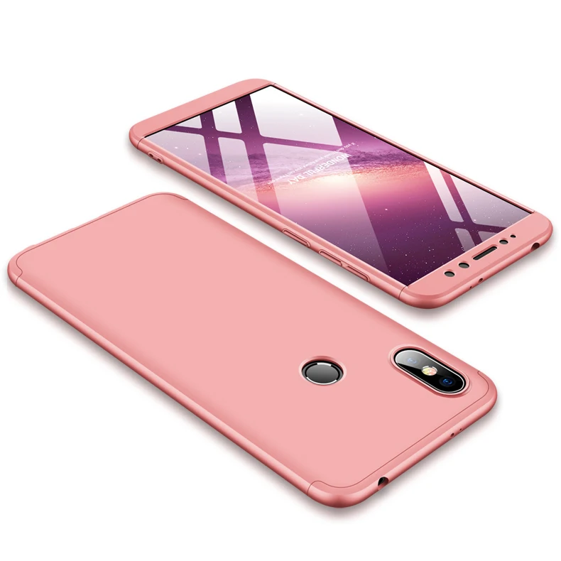 Rose Gold Xiao mi Red mi S2 чехол 360 градусов полный корпус чехол для Xiao mi Red mi S 2 противоударный чехол с закаленным стеклом для red mi s2 - Цвет: Rose Gold
