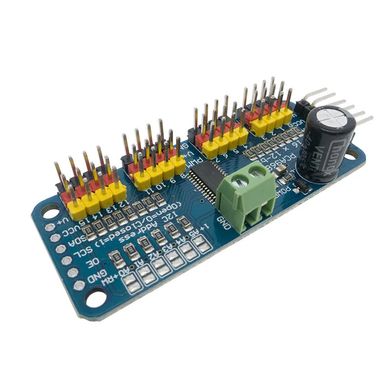 16 канальный 12 битный модуль PWM/Servo Driver I2C интерфейса PCA9685 защитный Raspberry pi
