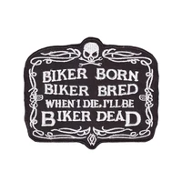 cool biker patch iron on hot cut border use in cloth hat or bag free shipping can be custom embroidery factory in china