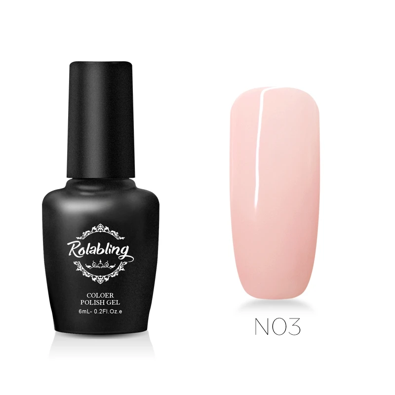 N03 Rolabling 12 телесных цветов Гель-лак для ногтей 6 мл Гель-лак Vernis верхнее Базовое покрытие маникюрный УФ-светодиодный лак - Цвет: N03