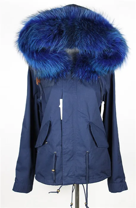 blue OFTBUY брендовая Новая Серая зимняя куртка, пальто, женская парка с натуральным настоящим большим светильник, розовый меховой воротник с капюшоном, Толстая теплая парка - Цвет: blue