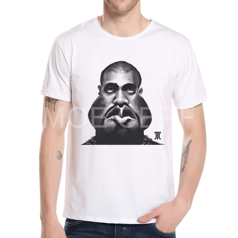 Новинка 2020 футболка с ручной росписью в стиле хип-хоп эскиз Kanye West Big Bang модная