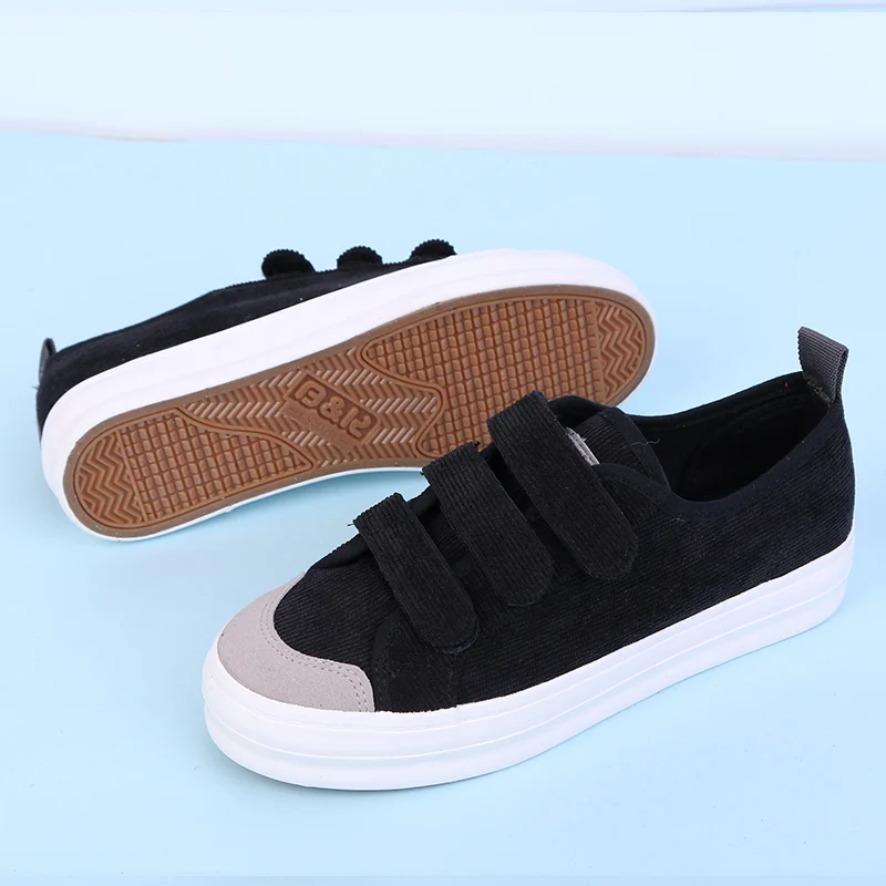 Красивая весенняя парусиновая обувь на низком каблуке Женская плоской подошве в