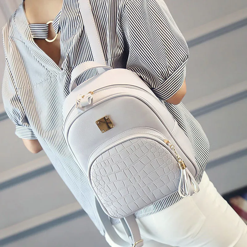 Женские рюкзаки из искусственной кожи сумка через плечо с крокодиловым узором