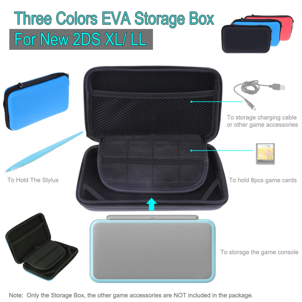 Jeebel Новый 2DS XL чехол для нового жесткий защитный из ЭВА хранения держатель