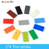 60pcs diy building blocks thin figure bricks 2x4dots educational creative size compatible with 3020 plastic toys for children