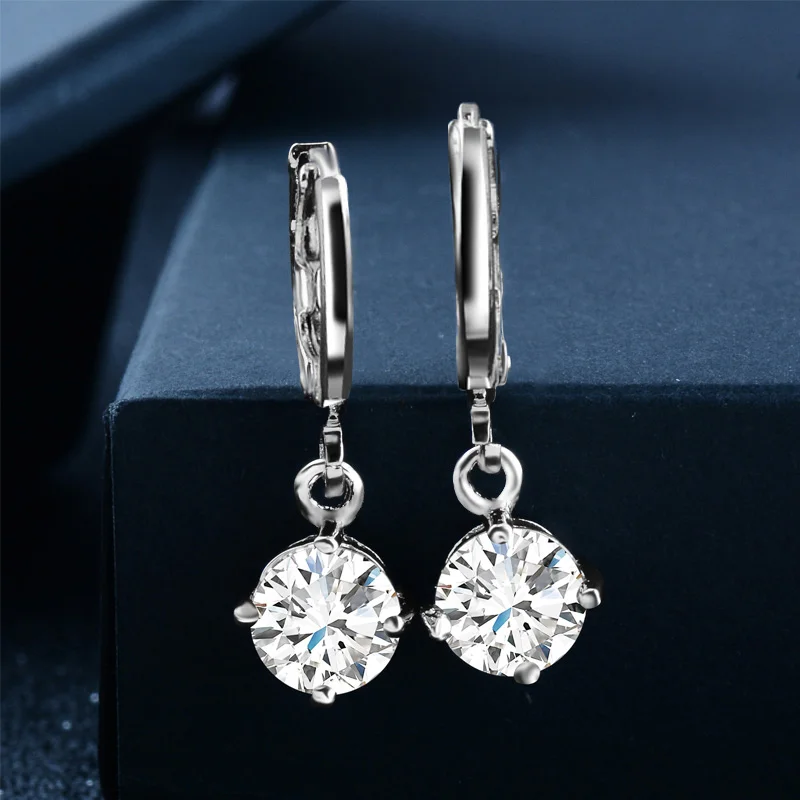Женские серьги с фианитами H:HYDE кристаллами в форме капли воды 2 шт. = 1 пара|earrings with