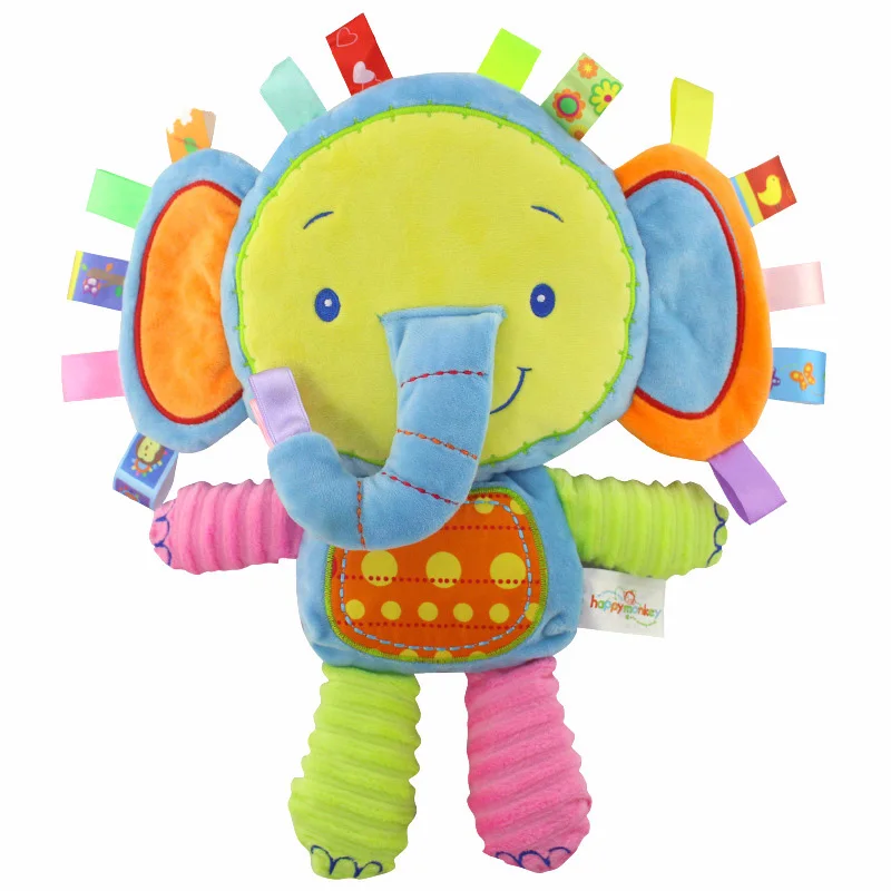 The elephant Мягкая плюшевая игрушка слон Детская кроватка Прорезыватель для зубов в форме животных рано утром Обучающие куклы для детей - Цвет: The elephant