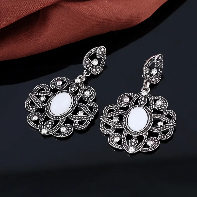 Новые Приходят Старинные Серьги Для Женщин Белый Опал Цветы Партия Подарок