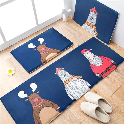 Christmas carpet Коврик с совами 45*120 см кухонный коврик мультфильм для чистки ковров, для дома двери Нескользящие коврики Рождественский Декор коврики для пола Современные рыбьи животные дверной коврик - Цвет: Christmas carpet