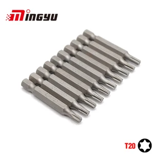 Набор насадок Torx T20, 10 шт., инструменты для ремонта, Набор отверток с шестигранным хвостовиком, 14 дюйма, 50 мм
