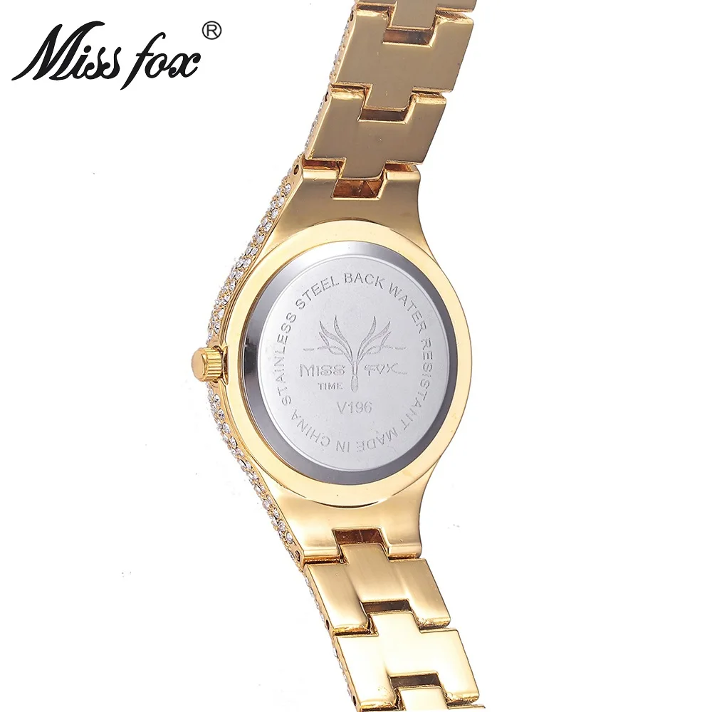 Часы наручные Miss Fox Женские кварцевые роскошные золотистые с браслетом под