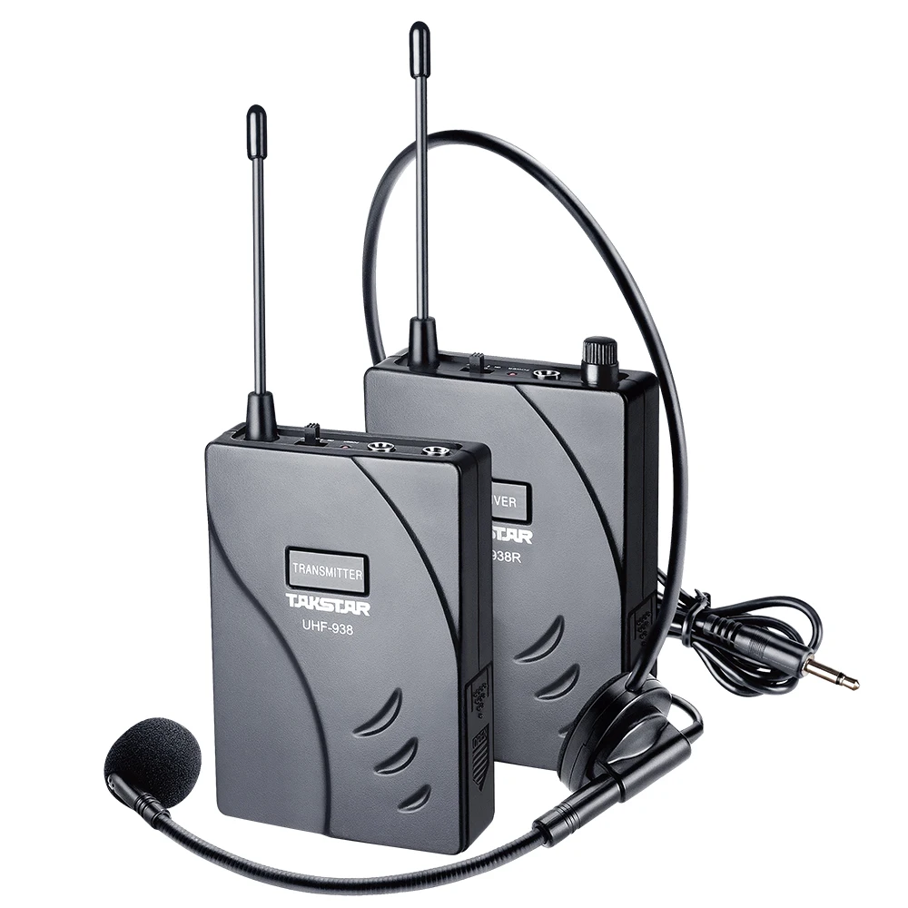 Transmitter Receiver TAKSTAR UHF-938 обновленная версия беспроводной акустической гид системы передачи 50 м эффективный диапазон 432,5-433,5/433-434 МГц - Цвет: Transmitter Receiver