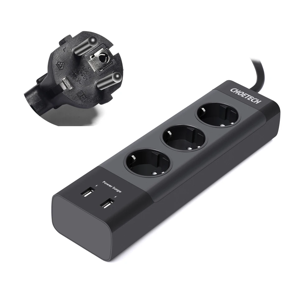 CHOETECH Smart USB power Strip розетка 17 Вт домашний офис Великобритания США ЕС вилка зарядное