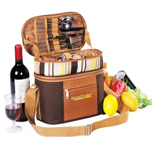 Portable cutlery refrigerator bag cubiertos camping picnic set bag multifunction cooler ice travel backpack outdoor