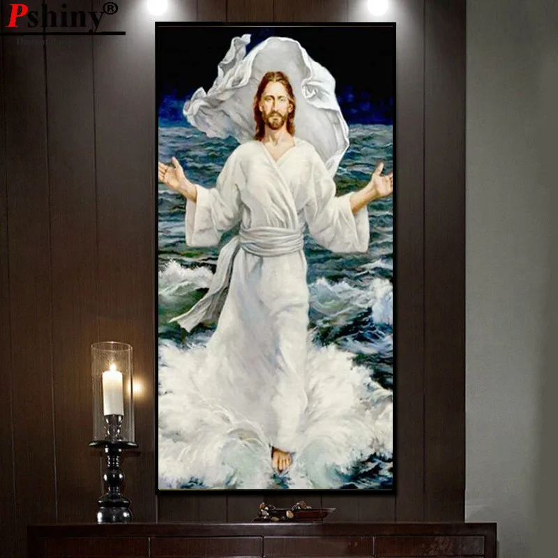 PSHINY DIY 5D алмазная вышивка продажа Христос Иисус религиозные картины из