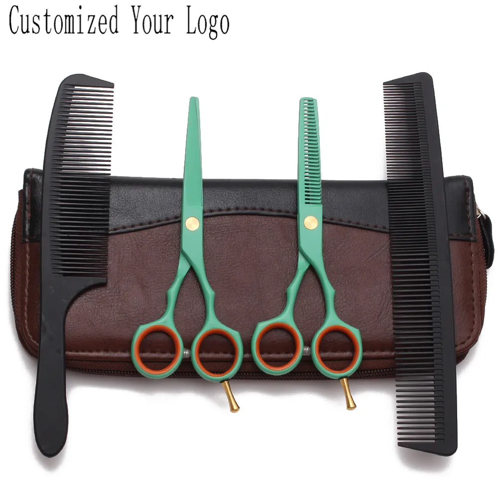Suit 5.5&quot 16cm JP Customized Logo Haircut Scissors Cutting Thinning Shears Professional Hair With Combs C1104 | Красота и