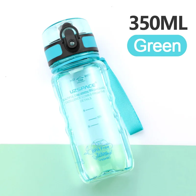 350ml Green Пластиковая Спортивная бутылка для воды 350/500 мл, шейкер для заварки чая с фруктами и лимонами, портативная туристическая бутылка для питья для воды, Тритан, BPA бесплатно - Цвет: 350ml Green