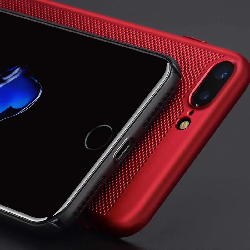 Ультратонкий чехол для iPhone 6 6S 7 8 Plus чехлы с отверстиями рассеивания тепла Жесткий