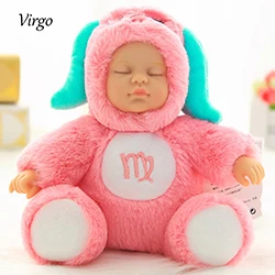 Virgo 12 созвездий новорожденных плюшевые сидячая Кукла Детская игрушка девушка дети подарок на день рождения Таурус Лев Скорпион Стрелец 17 см - Цвет: Virgo